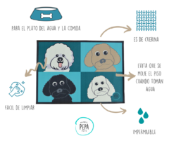 INDIVIDUAL MIX CANICHE / BICHÓN - TURQUESA en internet