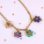 Collar Flower Cristal - Acero Gold en internet