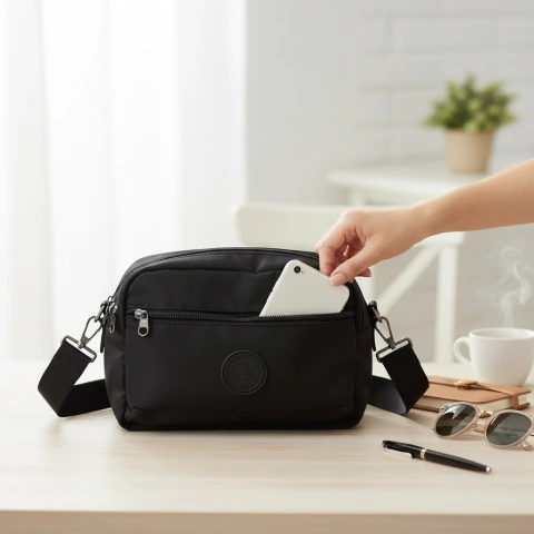 Bolsa transversal com bolso frontal e divisórias KR 6142