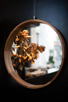 ESPEJO REDONDO DE MADERA