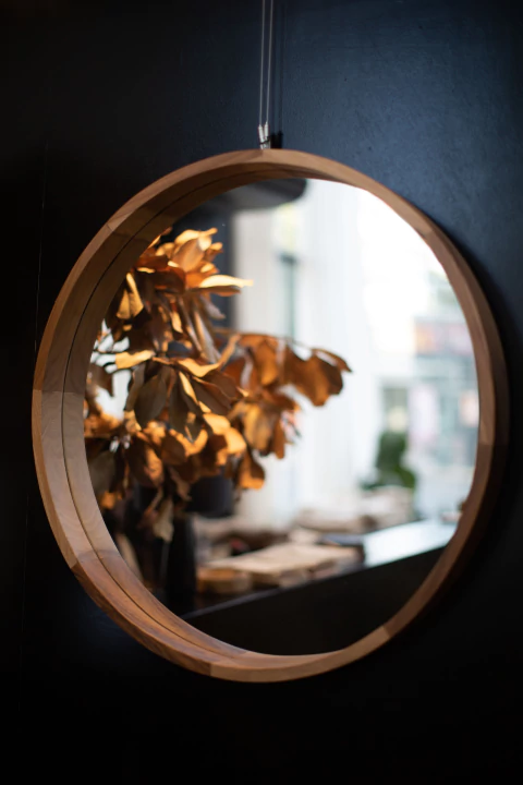 ESPEJO REDONDO DE MADERA