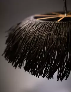 LAMPARA HILO KRAFT DESPEINADA NEGRA - comprar online
