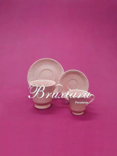 Xícara c/Pires Cottage Rosa - Germer - comprar online