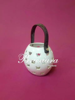 Castiçal c/alça em Couro Borboleta - comprar online