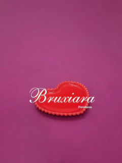 Prato Coração c/bolinha - Vermelho - Bruxiara Porcelanas