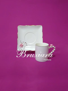 Xicara de café c/pires Flor