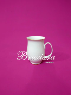 Caneca c/filete ouro - Bruxiara Porcelanas