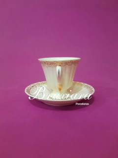 Xícara de chá c/pires Ivory c/ouro - comprar online