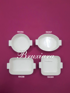 Travessinha Redonda c/alça - Bruxiara Porcelanas