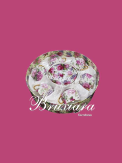 Jogo 6 xícaras de café com pires rosa - loja online