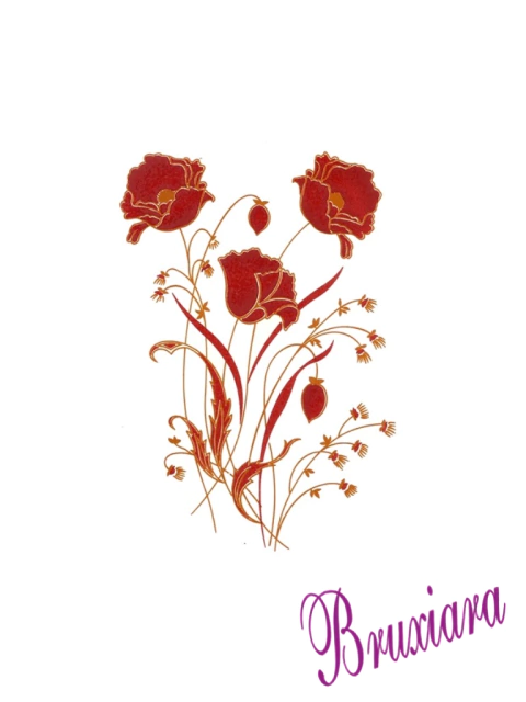 55336 Flor com Ouro e Vermelho