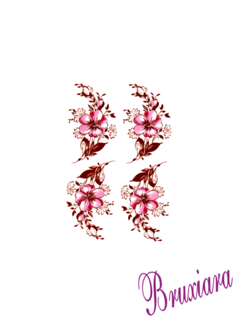 55338 Flor Rosa com ouro