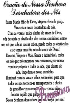 55640 Oração de Nossa Senhora Desatadora dos nós