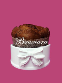 Panetoneira com laço - Bruxiara Porcelanas