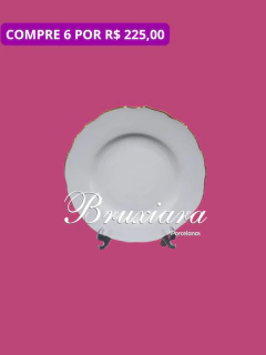 Prato sobremesa com filete ouro - comprar online