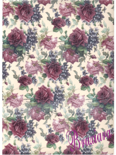 70017(74) Tapete Floral c/fundo creme