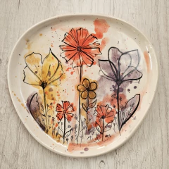 ENGOBE SOBRE BIZCOCHO - Flores y manchas - Workshop presencial - Ceramicas Huasimanta