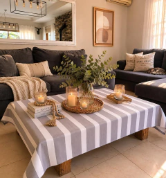 Mantel de Gabardina Acrilica Impermeable Doble gris - comprar online