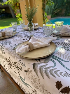 Mantel de Gabardina Acrilica Antimancha Helecho Otoñal Diseño Exclusivo