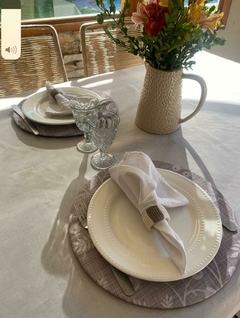 Mantel de Gabardina Acrilica Antimancha Lino Beige Clarito