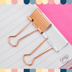 Binder Clip White Rose Gold 25mm blíster x 6 unid. - comprar online