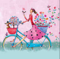 Servilleta decorada Importada 33 x 33 cm - BICICLETA 1 - comprar online