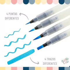 Pincel Evoke Waterbrush blíster x 4 unid. - Ando Creando - Tienda & Taller