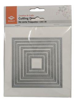 Cutting Dies Sunlit - CUADRADOS 4,75" C/COSTURAS 7 PIEZAS - comprar online