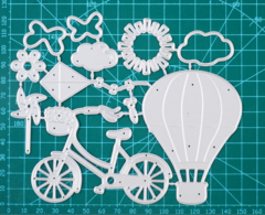 Troquel Set Bici Globo 11 piezas - comprar online