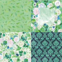 PAPEL SCRAPBOOKING 160 GR *FRESCURA MATUTINA* 24 HOJAS 15,2X15,2 CM - Ando Creando - Tienda & Taller