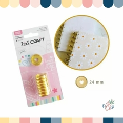 DISCOS DE EXPANSION 24mm CORAZON x 8pcs ORO