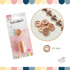 DISCOS DE EXPANSION 24mm CORAZON x 8pcs GOLD ROSE