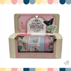Colección Vintage Washi Tape x 5 ROLLOS de 4 mts IBI CRAFT