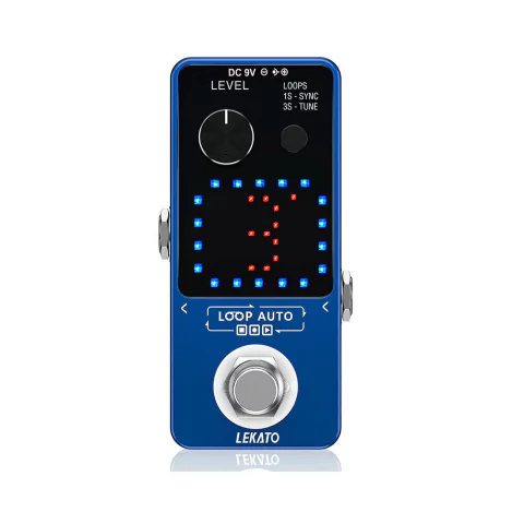 Pedal Lekato de Loop e Afinador Azul - PD1164BL
