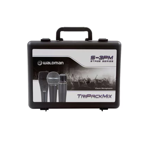 KIT C/ 3 Microfones Waldman Stage Tripack MIX - S-3PM - AC0816