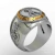 Hydrography and navigation ring in sterling silver with 18k gold on internet
