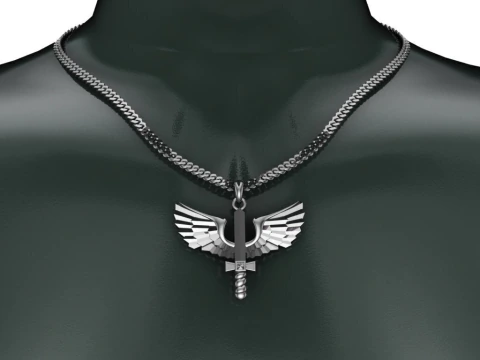 conjunto pingente gladio alado em ouro (750) 18k - comprar online