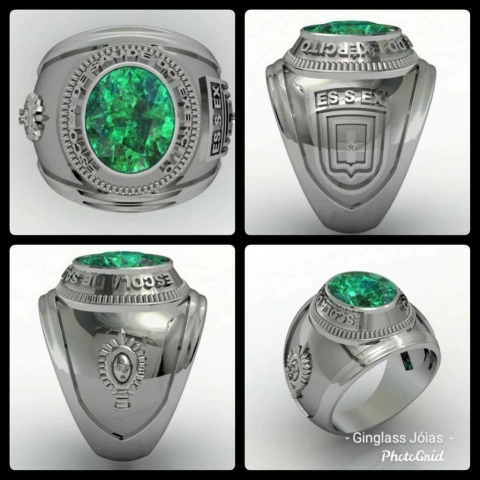 Army health school ring in sterling silver