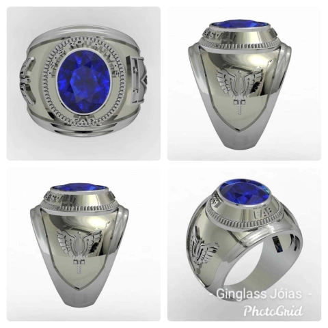 Rotating wings ring in sterling silver