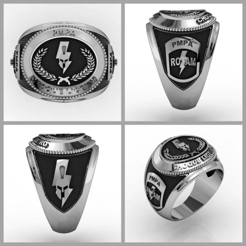 4 pieces of Light Shock Silver Rings and a sterling silver hunter's ring - buy online