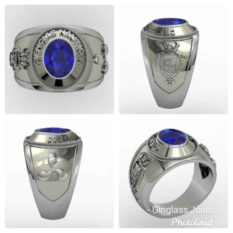 Nautical Sciences Ring in Sterling Silver (950)