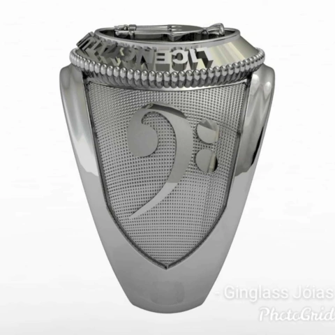 Anillo de grado musical en plata de ley