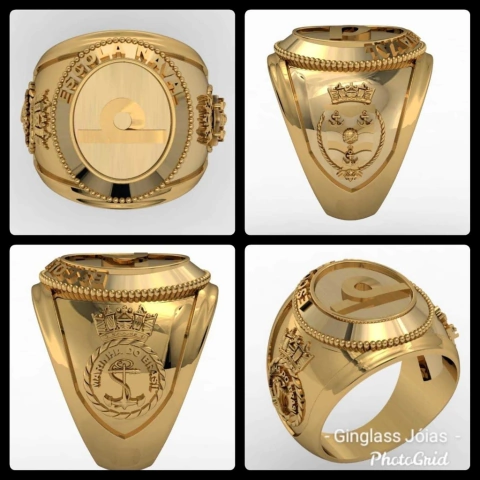 Anillo de oro escuela naval armada (750) 18k