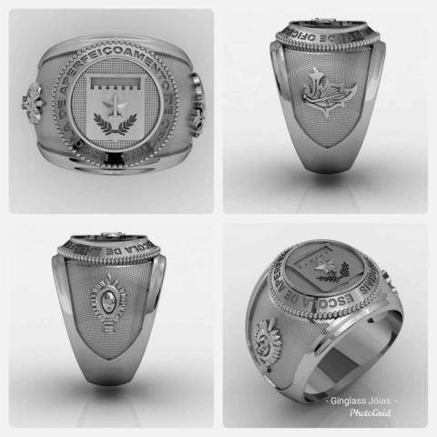 Anillo de la Escuela de Perfeccionamiento de Oficiales en plata de primera ley