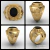 Contemporary ring of the military academy of the black needles in gold (750) 18k