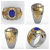 Nautical science ring in gold (750) 18k with sterling silver (950)