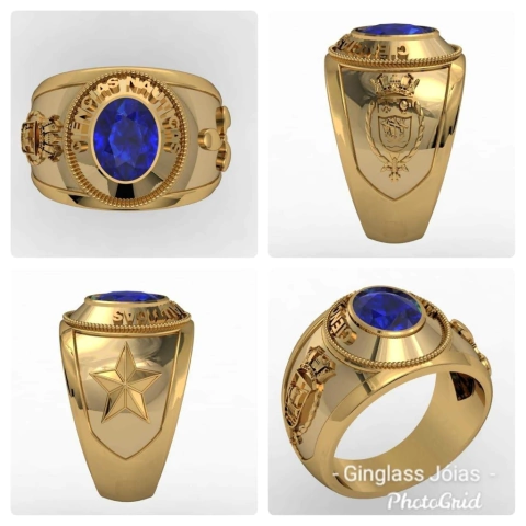 Anillo de Ciencias Náuticas en Oro (750) 18k
