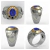 Nautical science ring in sterling silver (950) with 18k gold (750)