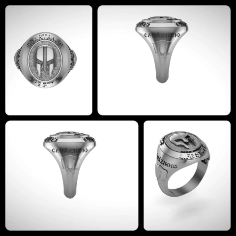 Anel Espartanos Fishermen Personalizado em Prata - buy online