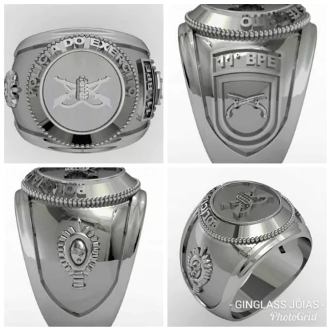 Anel da Polícia do exército em Prata